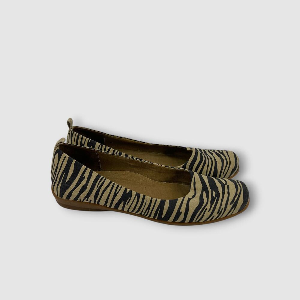Y2k Easy Spirit Zebra Print Square Toe Ballet Flats Women’s 8M